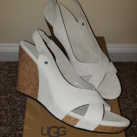 Ugg Wedge Sandals  size:8 color:marshmallow - Picture 3 of 3
